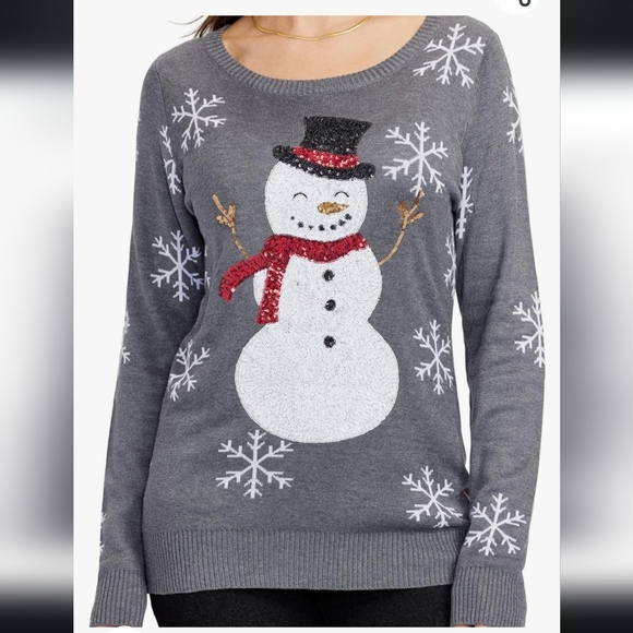Tipsy Elves Women's Christmas Snowman Sweater - Picture 1 of 9